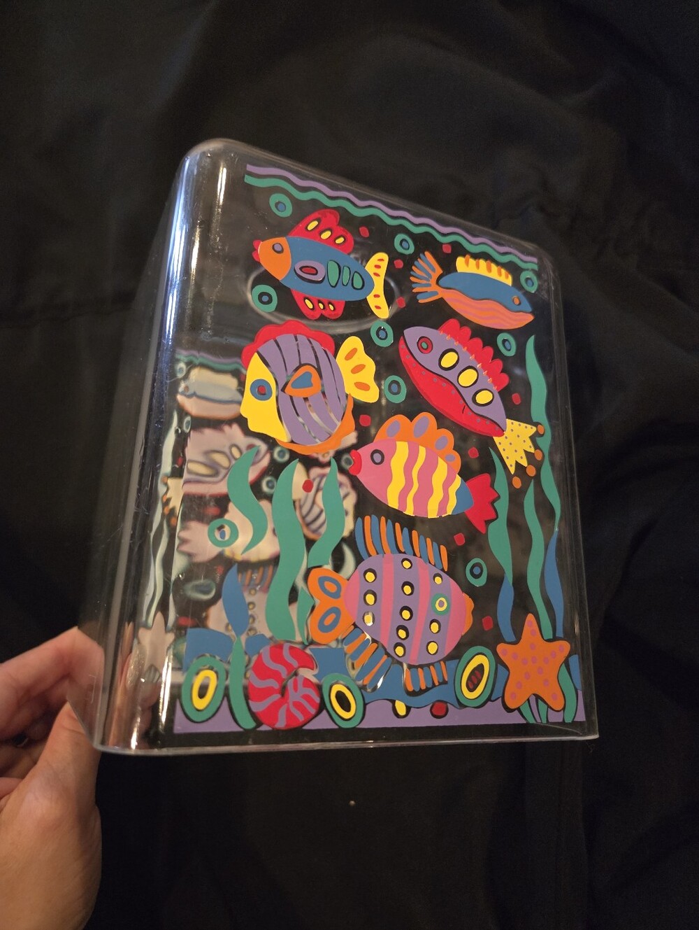 1980 Tissue Box Cover Retro Kidcore Fish Aquatic Colorful Plastic Acrylic